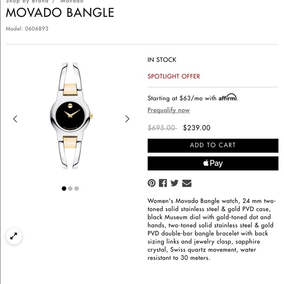 Movado Amorosa Ladies watch - Picture 2 of 5
